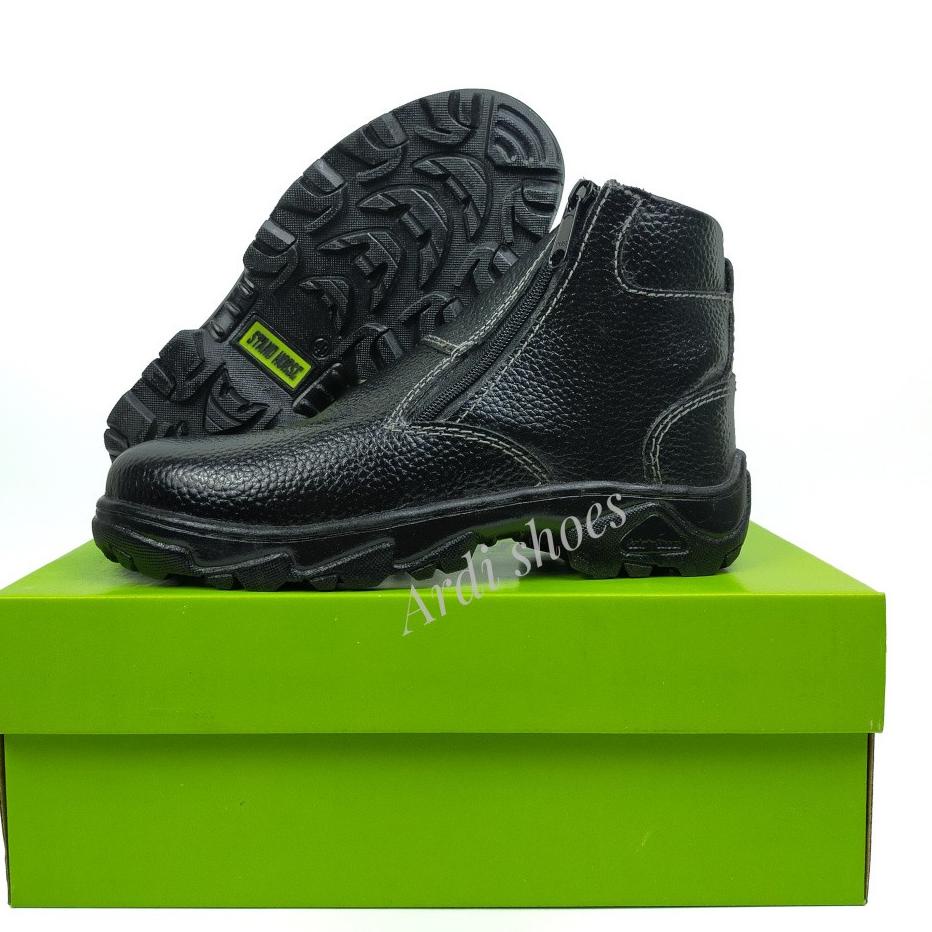 Langsung Atc Sepatu Safety Boots Pria Kulit Sapi Asli Sefty Cowok  Sepatu Septi Ujung Besi Sepatu Pr