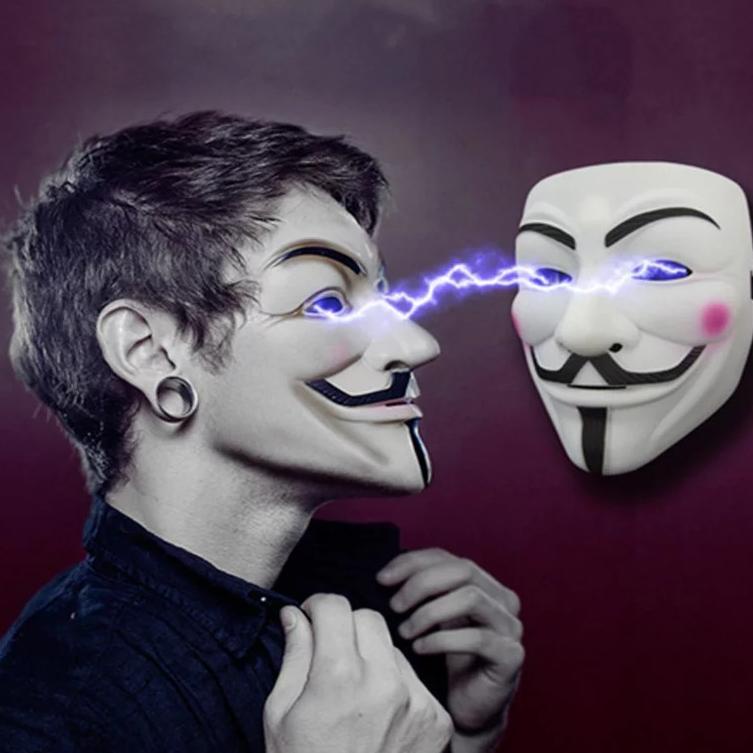 {COG.22De22ˣ} Profesional Hacker 10 Warna - Topeng V Vendetta Tebal Mask Occupy Anonymous Cosplay Gu