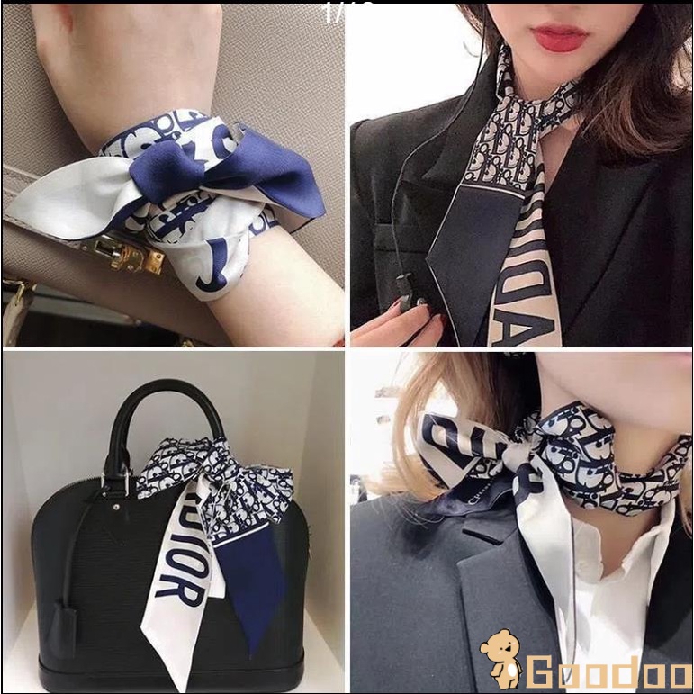 Ikat kepala Syal Sutra Korea/Syal Satin Kelas Atas/Tas Kepar/Sorban/Ikat Rambut Tali /Twilly Scarf Korea Fashion Aksesoris Rambut-Doo
