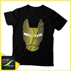Kaos iron man Gold Mask OT hitam ot design