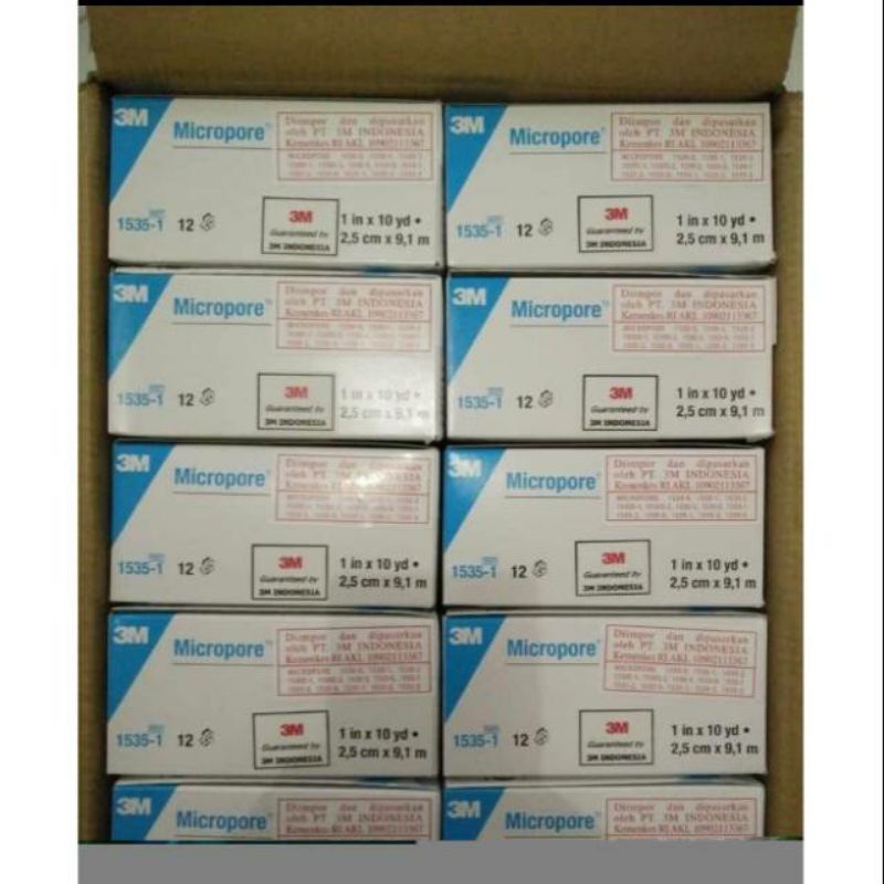 MICROPORE 3M PER BOX/ MICROPORE ½ IN/ PLESTER PEREKAT