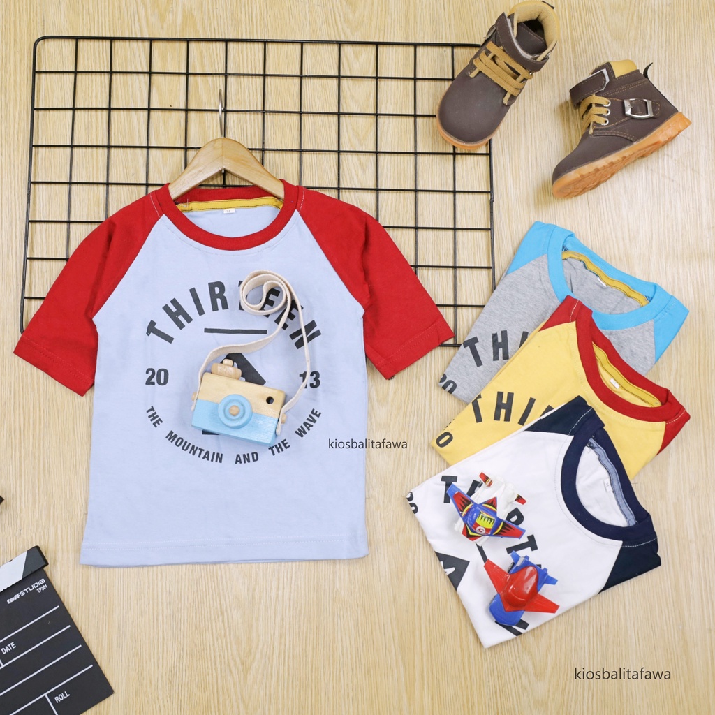 Kaos Reglan Distro Size 3-4 Tahun / Baju Branded Import Lengan Pendek Murah Anak Laki Cowok Polos