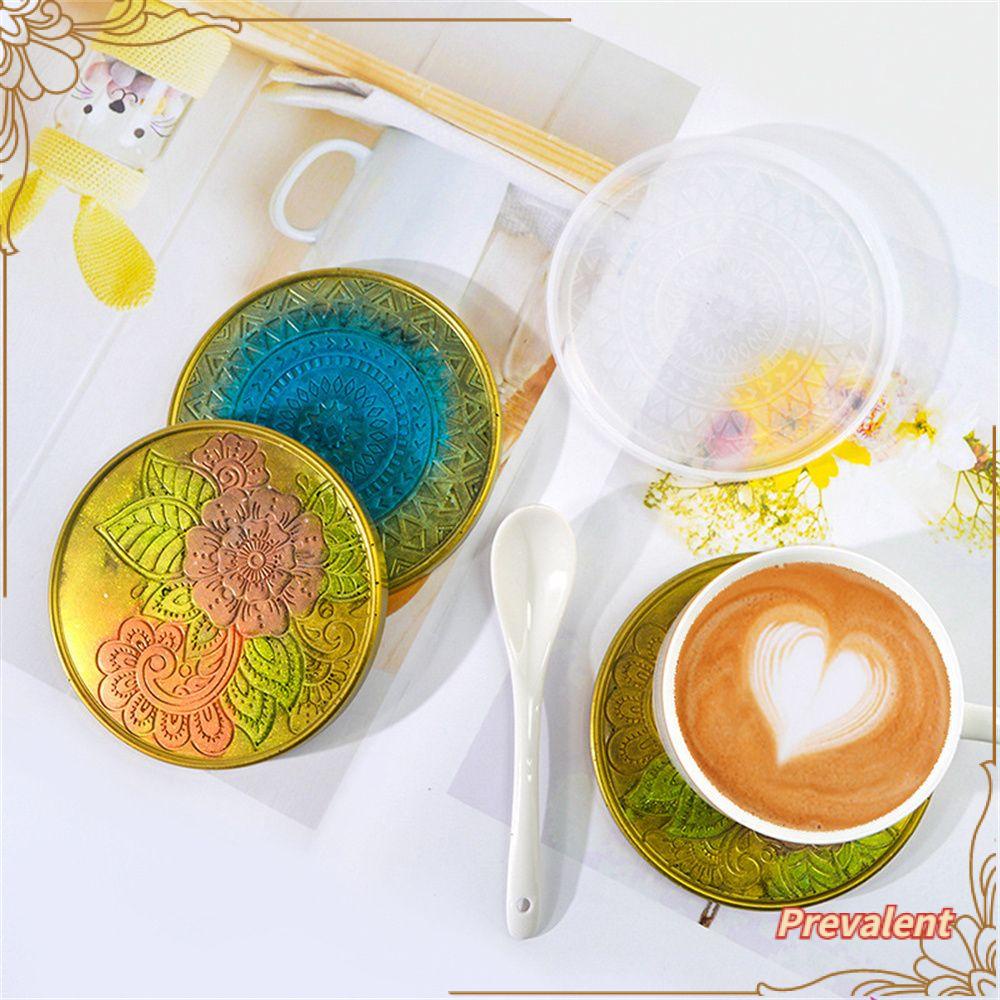 Preva Cetakan Pengecoran Resin Epoxy Dekorasi Desktop DIY Craft Tray Coaster Silicone Cup Mat Membuat Perhiasan Cetakan