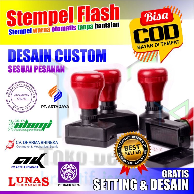 

CETAK STEMPEL CUSTOM Otomatis BERKUALITAS, GRATIS DESAIN