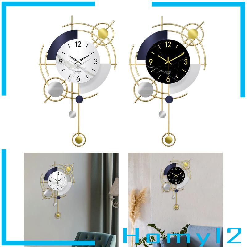 [HOMYL2] Jam Dinding Silent Dioperasikan Baterai Bahan Metal Tidak Berdetak Untuk Dekorasi Rumah Kantor