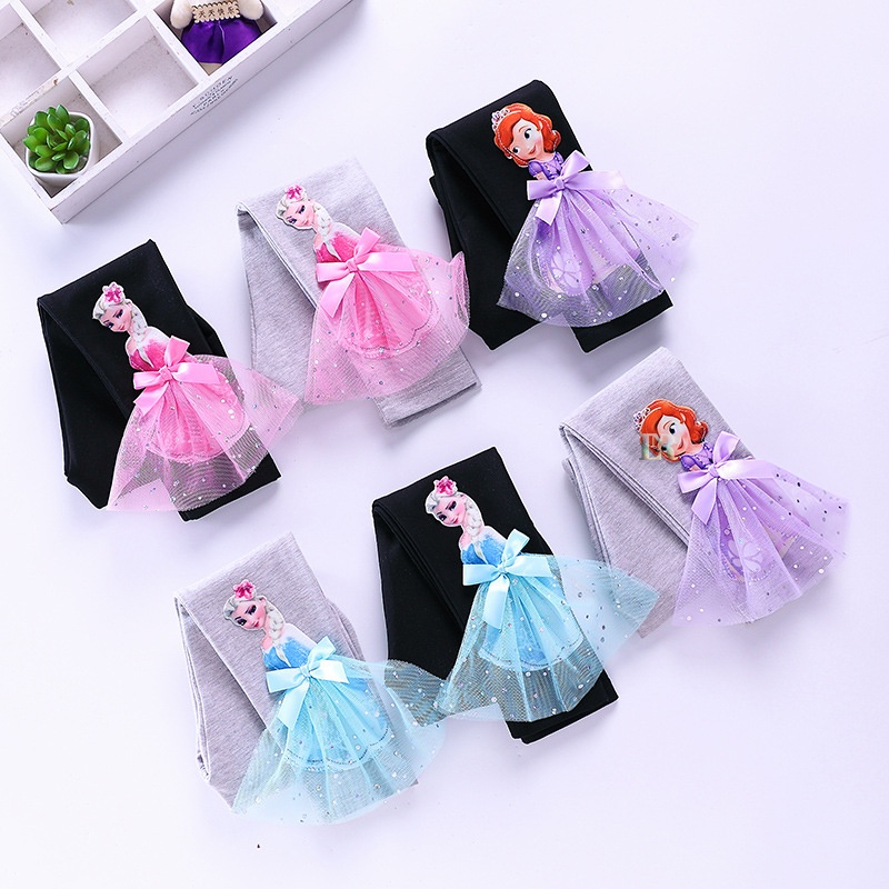 LNR Shop Celana Legging Kartun Anak Perempuan Sophia The First Celana Panjang Ketat Bawahan Dalaman 3D Custom Stretch Import