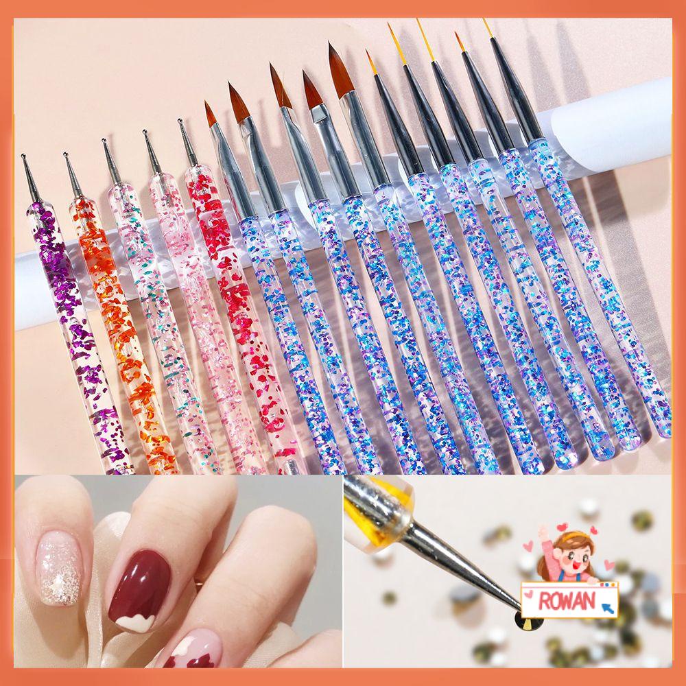 R-flower 1PC Nail Liner Lukisan Pen DIY Nail Art Brush Set UV Gel Drawing