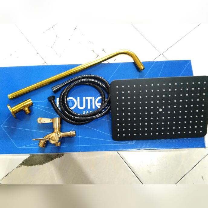 set wall shower tanpa bobok black,wall shower tanpa bobok black gold, asik promo