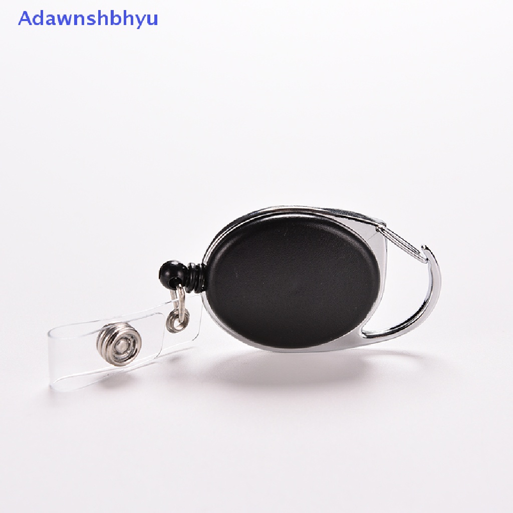 Adhyu Retractable Recoil ID Badge Lanyard Name Tag Kunci Card Holder Belt Klip Hitam ID