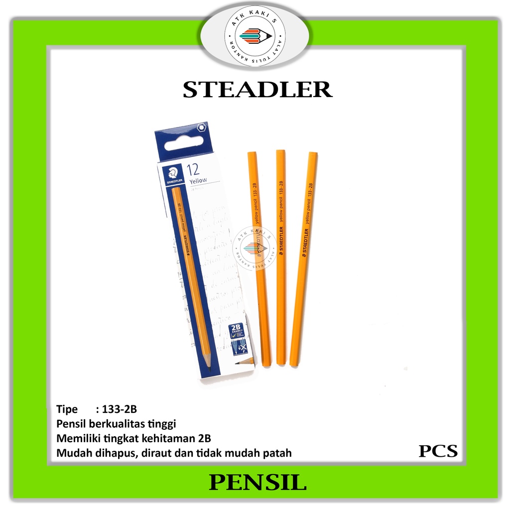 

STAEDTLER - Pensil Yellow 2B - 133 - 2B Pencils - Pcs