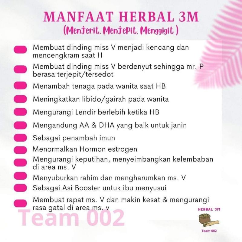 

herbal anti pelakor 3M (menggigit.menjepit, menjerit) bikin s