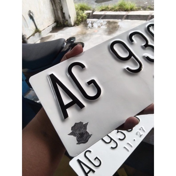 plat nomor mobil putih tanpa list pinggir 1pcs