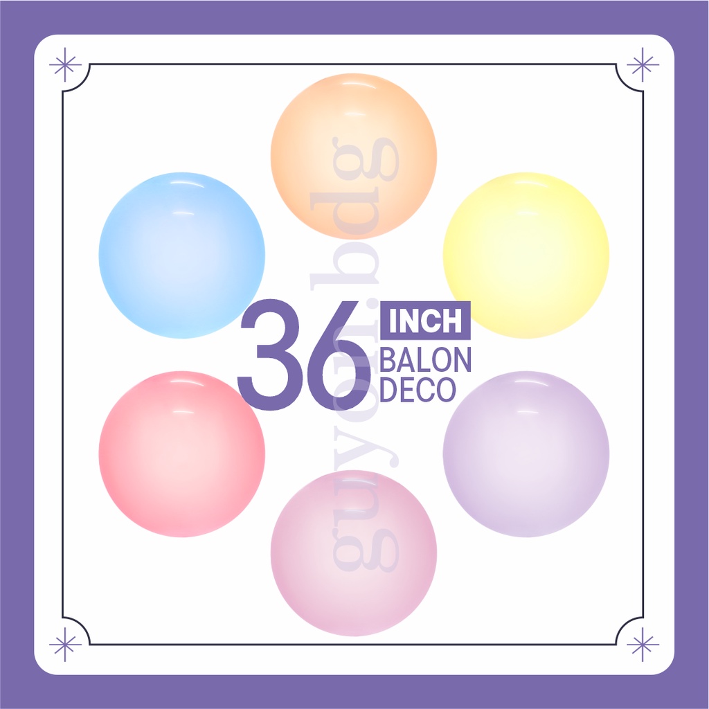 36 INCH WARNA TRANPARAN BALON PVC - BALON JUMBO 36 INCH BOBO BALON ULANG TAHUN BALON PESTA - DEKORAS