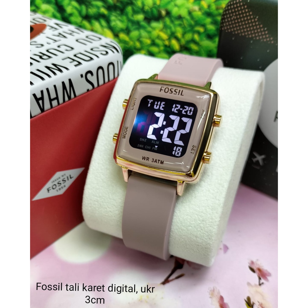 [COD] Jam Tangan Wanita F71055Lv Digital Tali Rubber Free Box & Baterai Cadangan