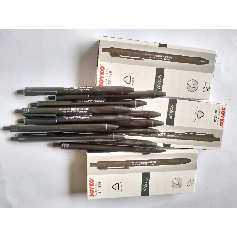 Bolpoint Pen Pena Pulpen Klik Cetekan Joyko Vokus  BP-338 0,7mm Lancip Murah