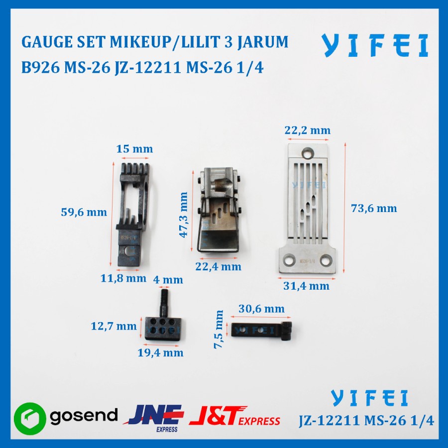 GAUGE SET MIKEUP/LILIT 3 JARUM B926 MS-26 YIFEI-12211 MS-26 1/4