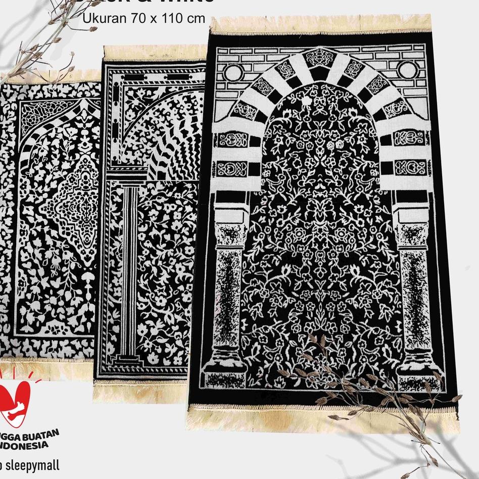 Recomend  Sajadah Turki Hitam ,Sajadah Tebal Motif Bunga