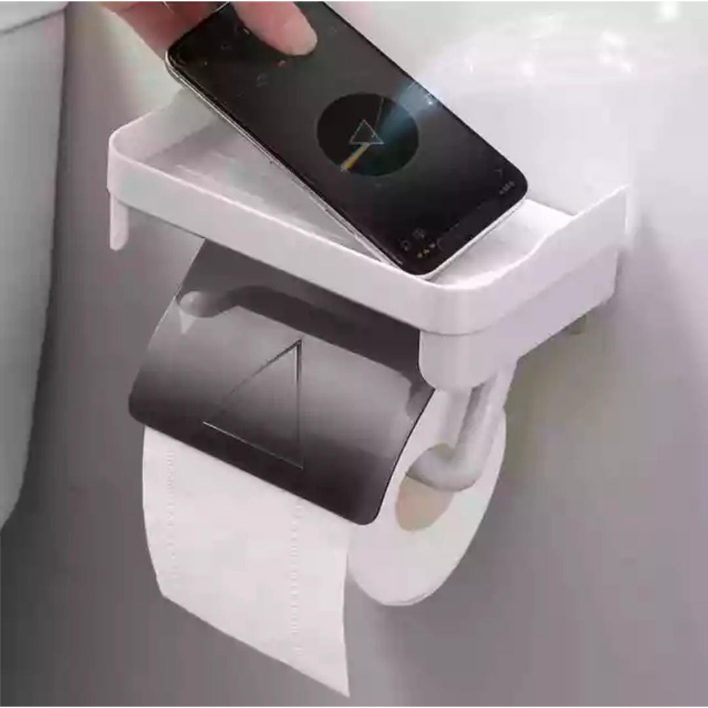 Dispenser tisue toilet roll, paper holder tisu roll kecil, tempat tissue toilet serbaguna bahan ABS