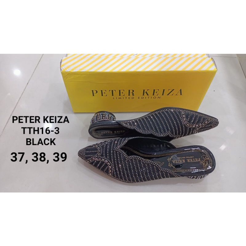 Peter Keiza Sepatu Sandal Slop, sandal pesta hak sedang new arrival