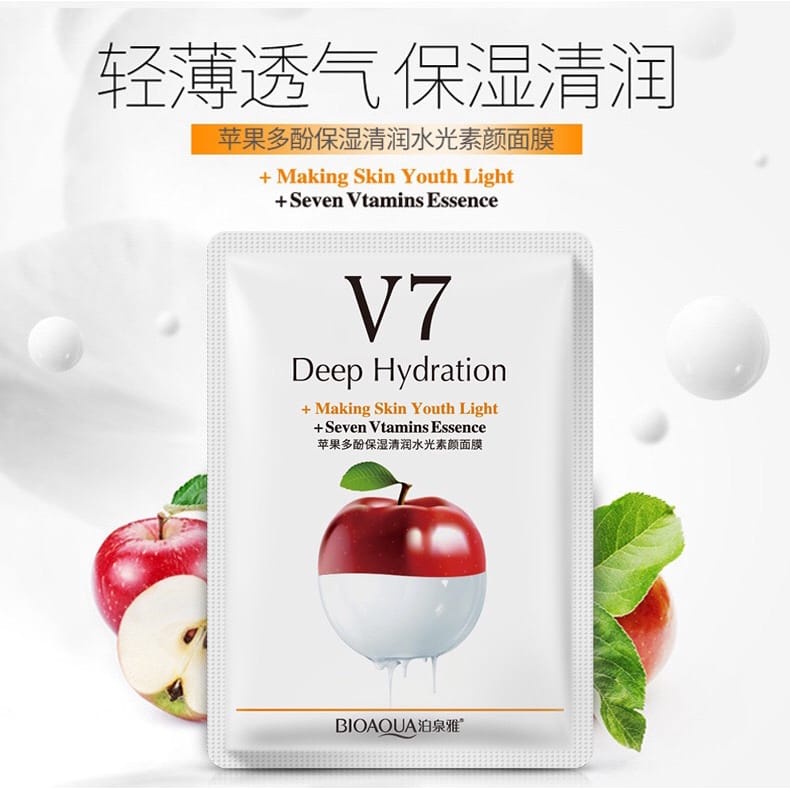 V7 Deep Hydration Mask Masker Buah Apel Kiwi Jeruk Stroberi