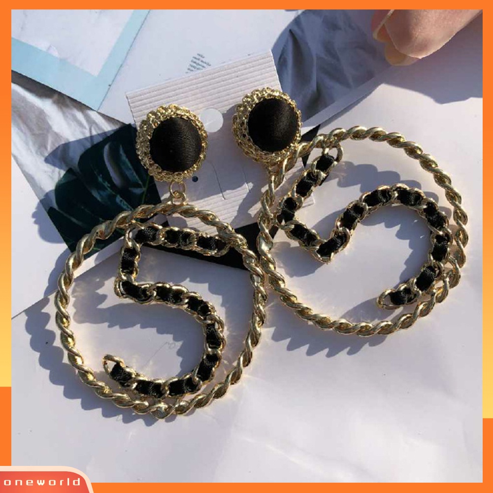 [WONE] Fashion Wanita Nomor5 Pita Mutiara Imitasi Lingkaran Besar Statement Stud Earrings