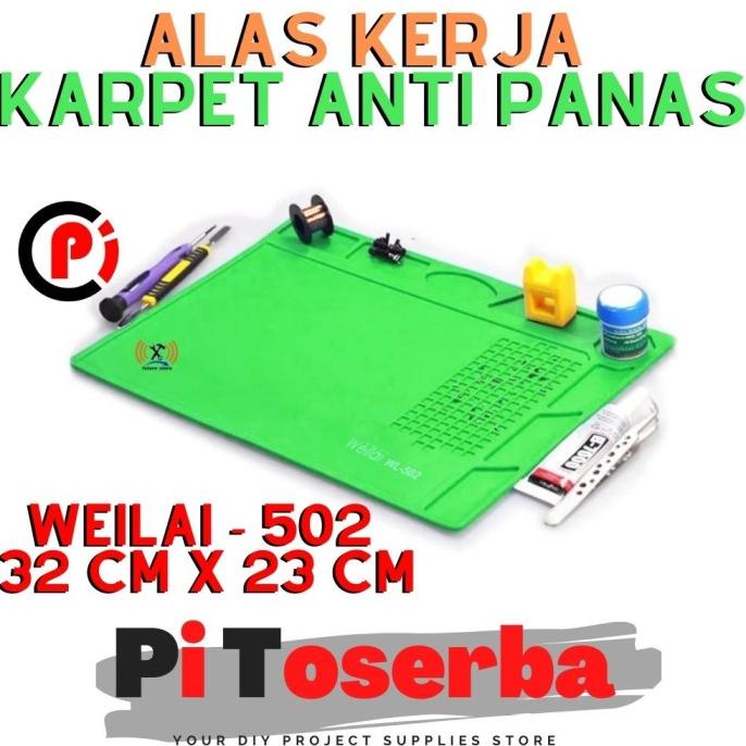

Terlaris WEILAI 502 Alas Kerja Mat Silicone Solder Reparasi Tahan Panas 32x23cm Termurah