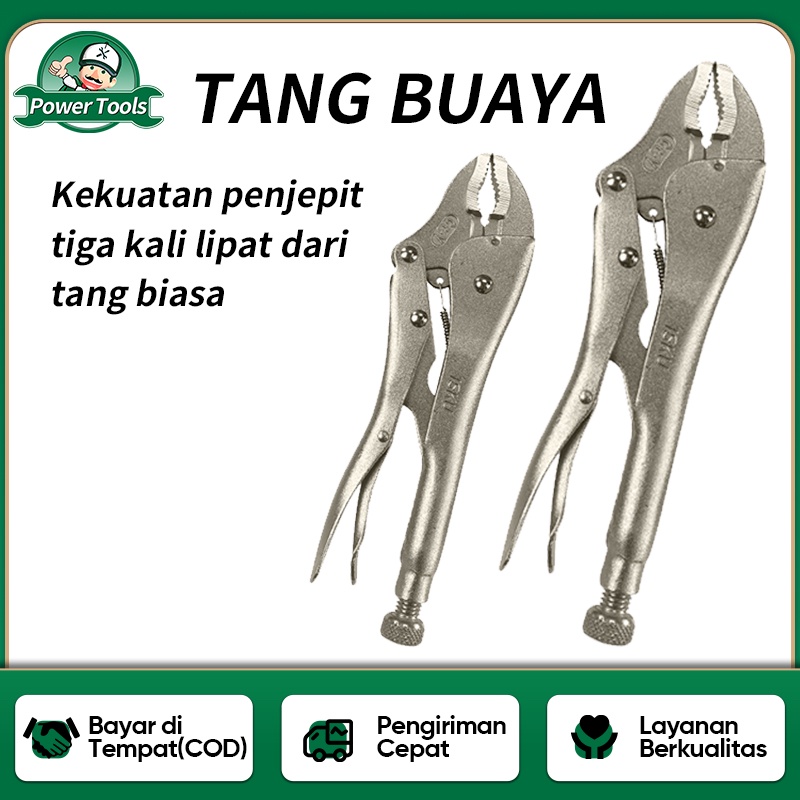 ISKU Multifungsi Tang Buaya Locking Pliers 7&quot; 10&quot; Curved Jaw Vise Grip CR-V HRC48-52 Steel Professional Berkualitas Tang Klem Jepit / Gigit / Patah / Bengkok