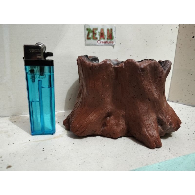 Pot bunga/ bonsai mame shito bahan fiberglas model batang kayu