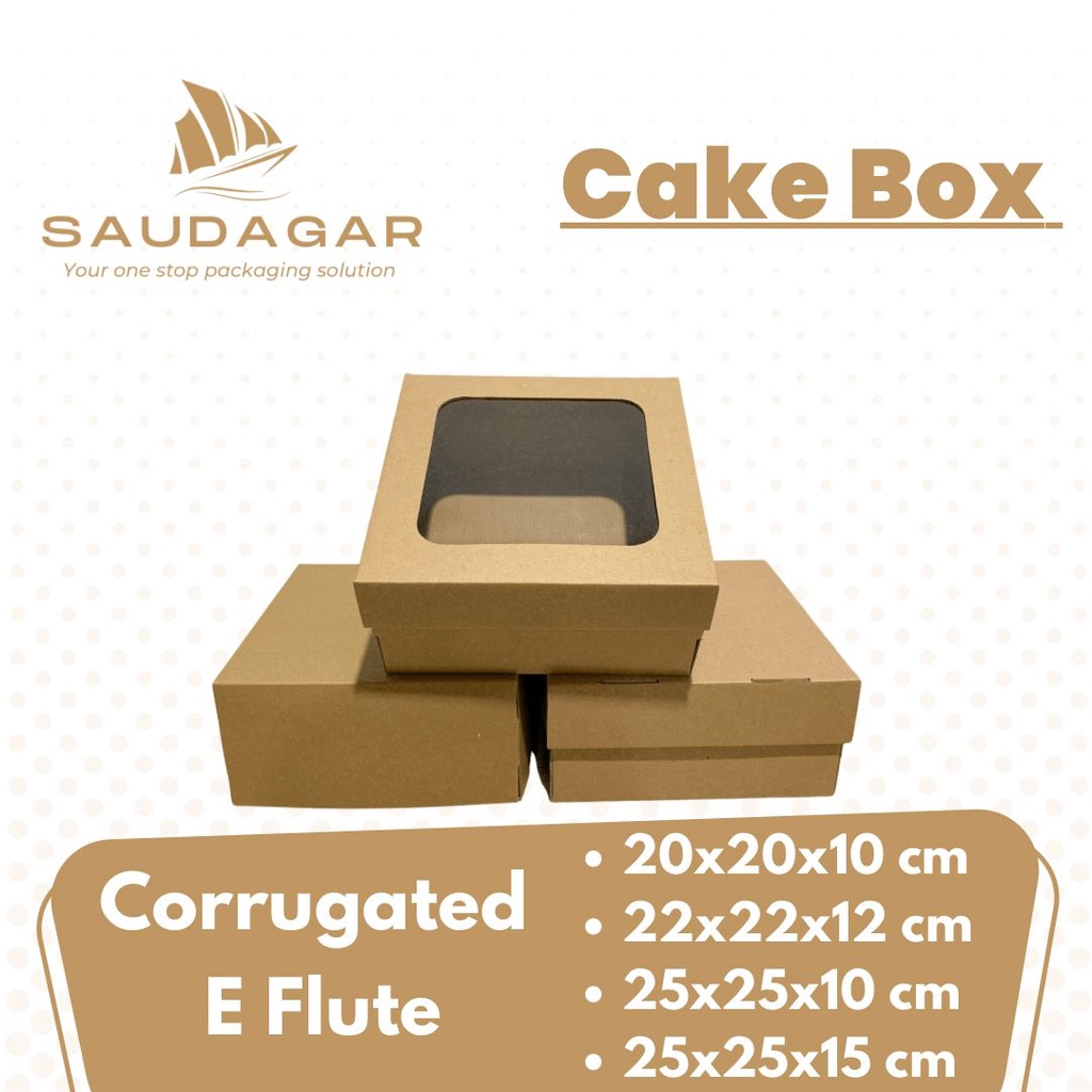 Cake box corrugated / kardus kue tebal premium E flute 25x25x10 cm