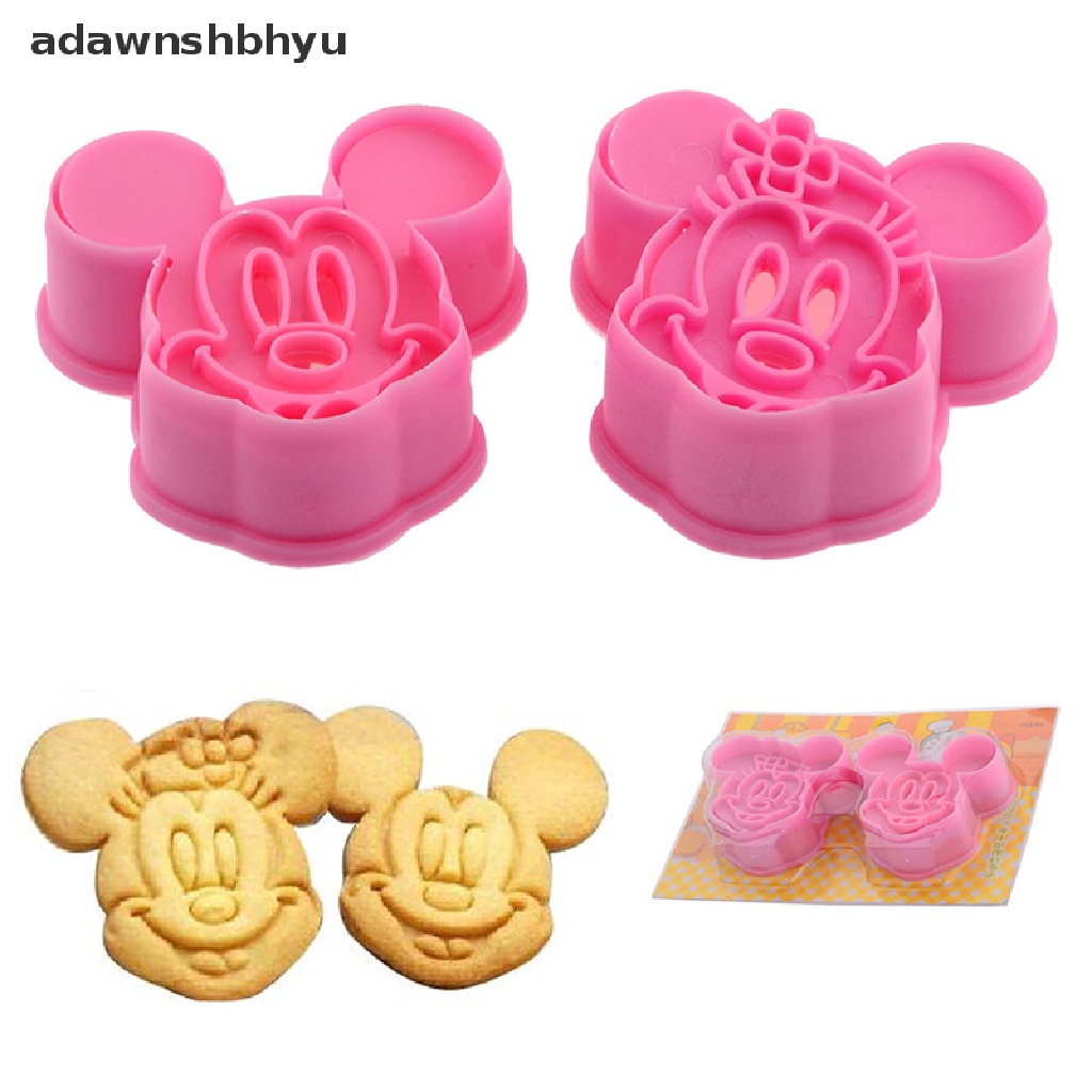 Adawnshbhyu 2 Pcs Sushi Rice Ball Cetakan Bento Press Maker Mesin Mouse Gaya Kartun DIY Alat ID