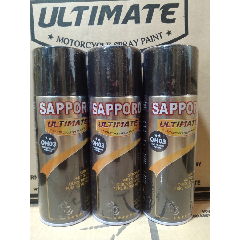 cat spray pilok pilox cat semprot sapporo ultimate saporo ultimate oh03 matte blue honda biru honda doff biru dof 400ml