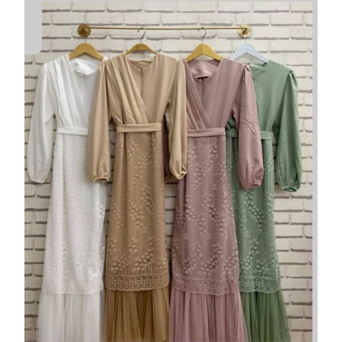 [ORI] Carrida Laila Brukat Dress Duyung Mermaid Ld 104 dan 110/Dress Duyung Malaysian Pesta Kondangan Lebaran 2024 Kekinian