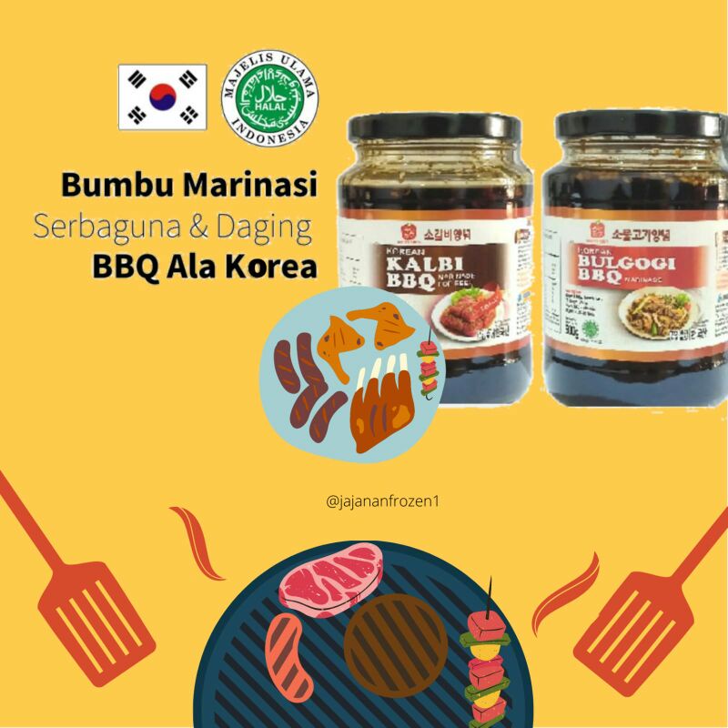 JINSUNG BBQ Korean Kalbi &amp; Bulgogi Marinasi Sauce 500 g | Galbi Marinade