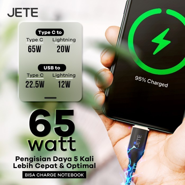 Kabel Data Type C to Lightning 20W Fast Charging 5A JETE CX10