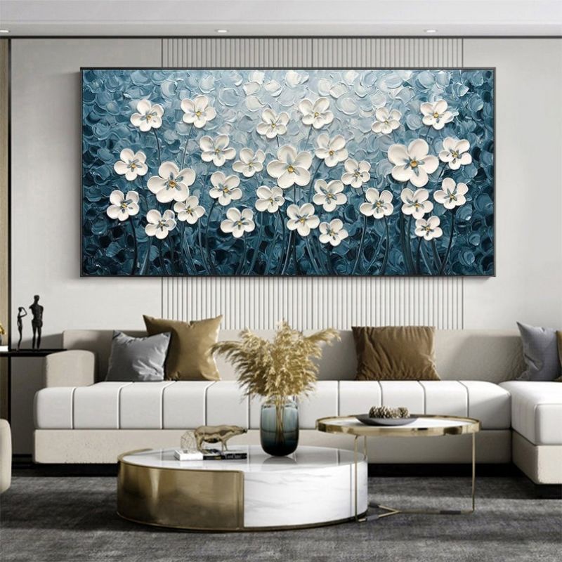 lukisan bunga timbul