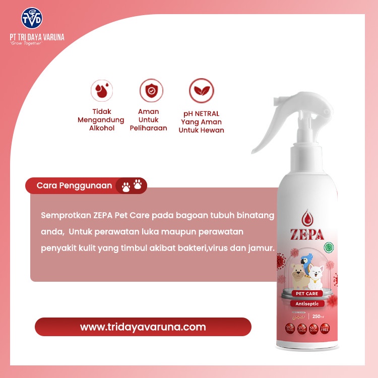 Zepa Pet Care ANTISEPTIC Cair Obat Luka Kucing Anjing Anti Jamur Virus