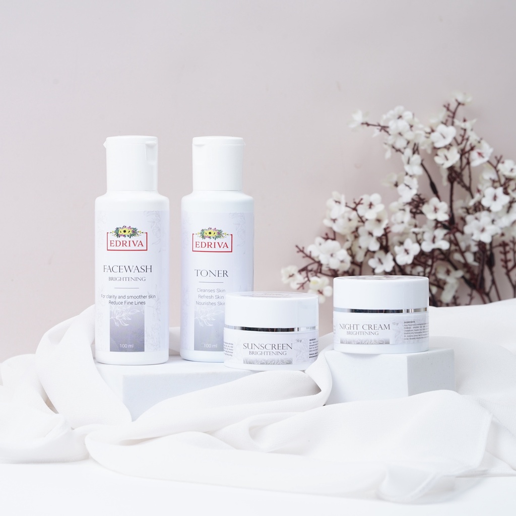 KRIM PENCERAH WAJAH - PAKET EDRIVA SIMPLE BRIGHTENING  (4 PCS) | BPOM