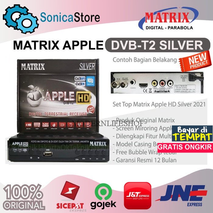 Bisa COD Set Top Box Matrix Apple HD DVB-T2 2021 - Silver RCA Modernlifeshop Boster Digital Tv Semua
