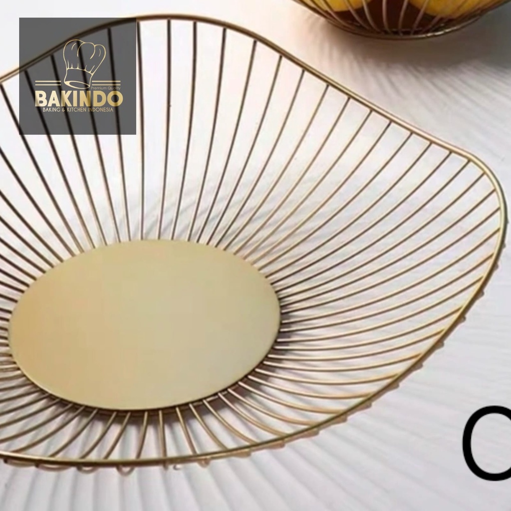 Kingsbakeware  Keranjang Tempat Buah warna Gold - Gold Fruit Tray