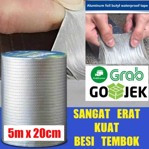 

Lakban ANTI BOCOR Aluminum Foil tape Waterproof atap besi 5m x 20cm