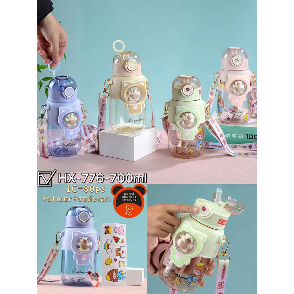 MARKASSHOP66---BARUU!!! BOTOL MINUM ANAK KODE HX 776 FREE STIKER + TALI+SEDOTAN KAPASITAS 700 ML/KLX 109/104/2681/2682