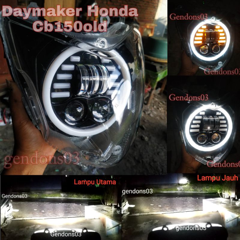 Reflektor Lampu LED Daymaker Cusstom Honda CB150 R old Devil Alis sein Running