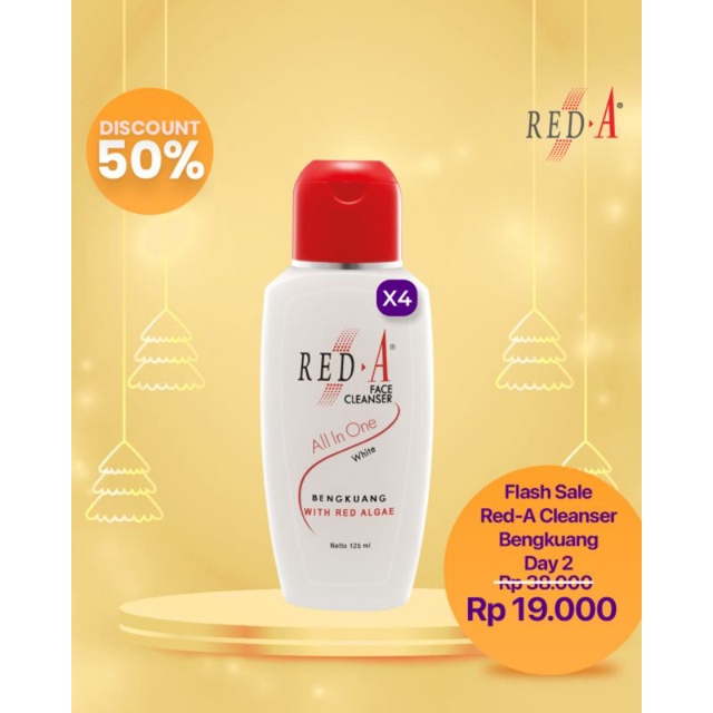 Paket 4 Red-A Face Cleanser All In One White 125ml