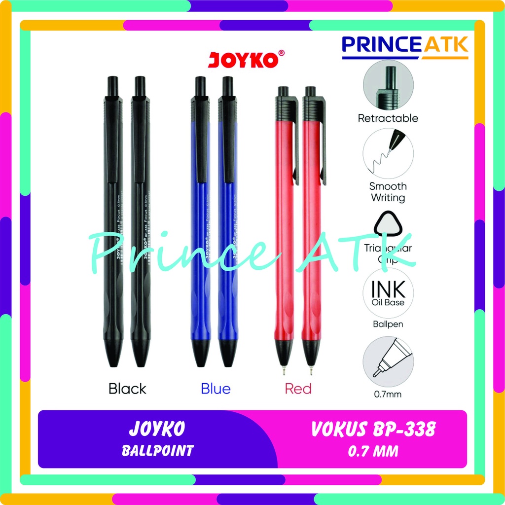 

[12 PCS] JOYKO BALLPOINT / PULPEN / PENA VOKUS BP-338 0.7 MM