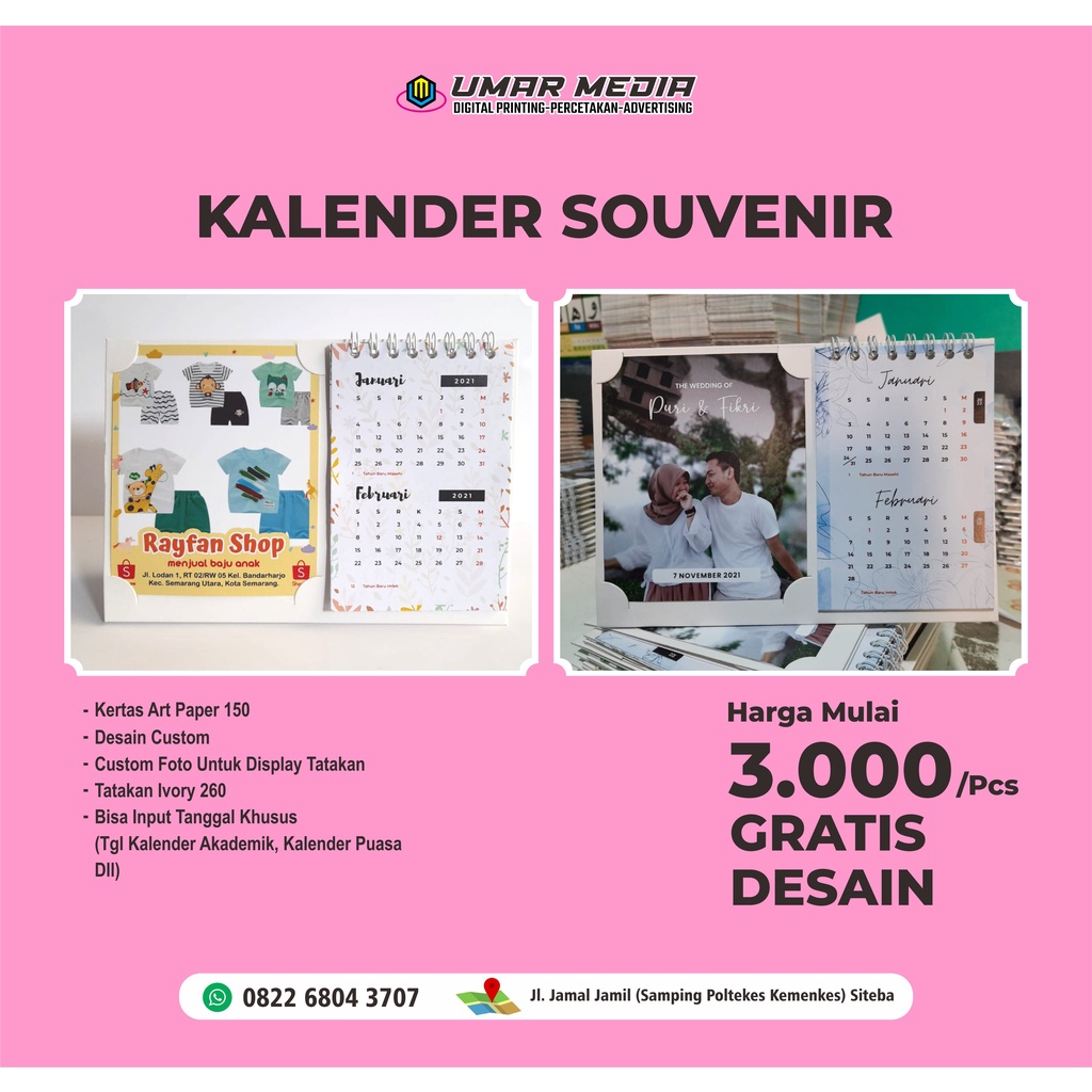 Jual Kalender Meja Custom Kalender Duduk Souvenir Kalender Olshop ...