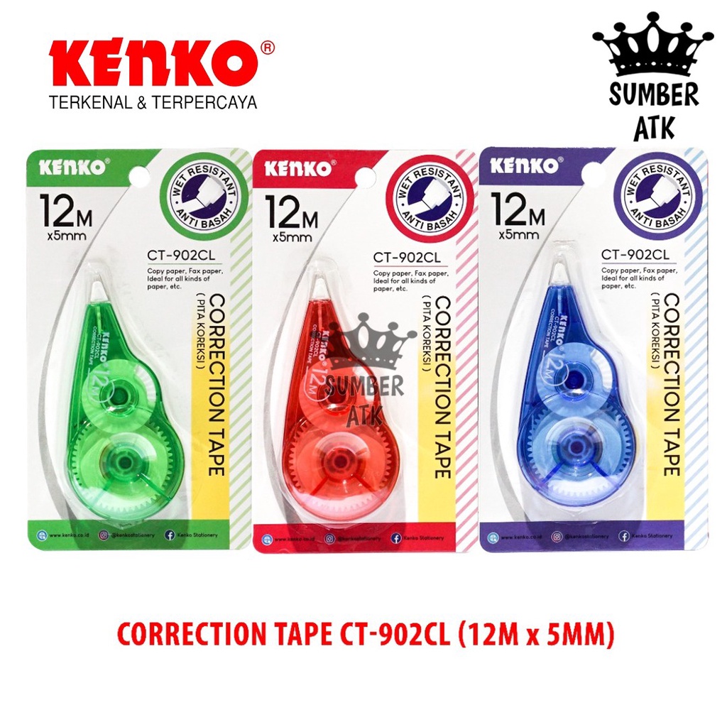 

Pita Koreksi Correction Tape KENKO CT-902CL 12 M x 5 mm