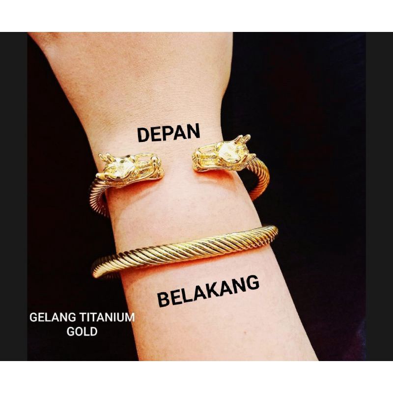 GELANG TITANIUM MOTIF KEPALA NAGA IMPOR GELANG BANGLE