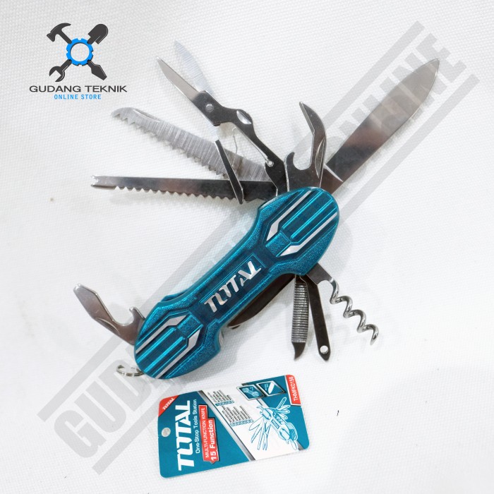 Pisau Lipat Multifungsi Serbaguna THMFK0156 TOTAL / Multifunction Knife Pisau Lipat Kombinasi 15 Fungsi TMMFK 0156 TOTAL