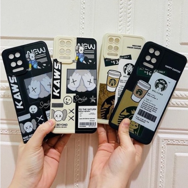 SOFTCASE PRO CAMERA REALME C1 C2 C3 C11 C12 C15 C17 C20 C21 C21Y C25 C25S C25Y MOTIF KAWS &amp; STARBUCKS COFFEE CUP