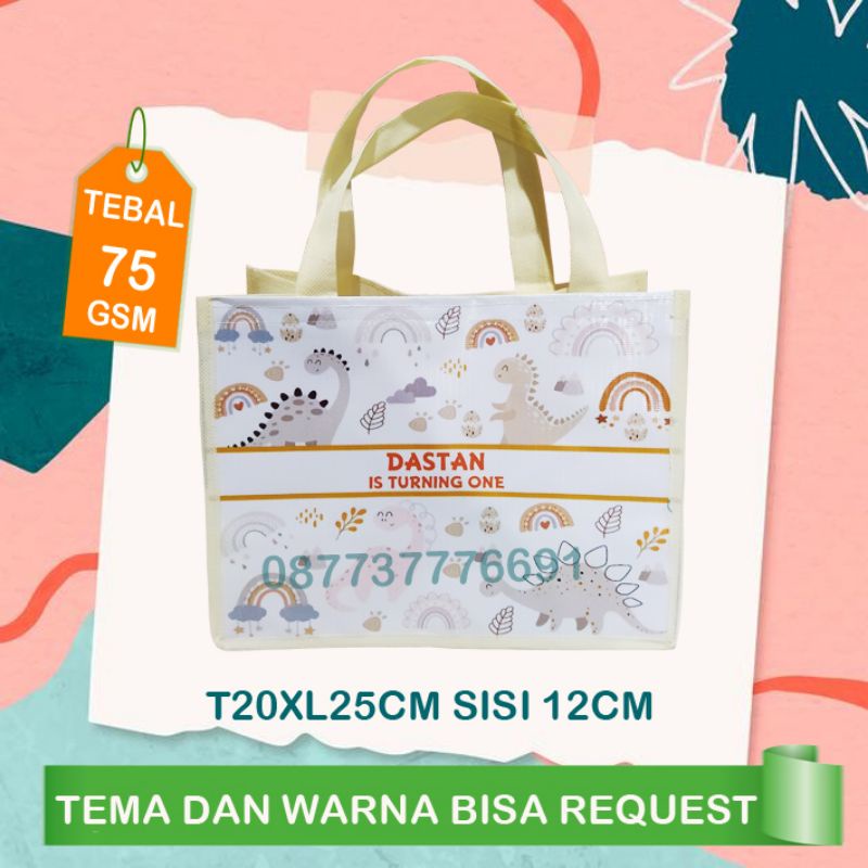 

tas ulang tahun dino cute custom/ goodie bag dino custom cute